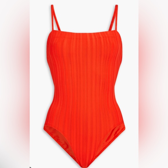 Solid & Stripped, ribbed one piece, tomato - Picture 1 of 8